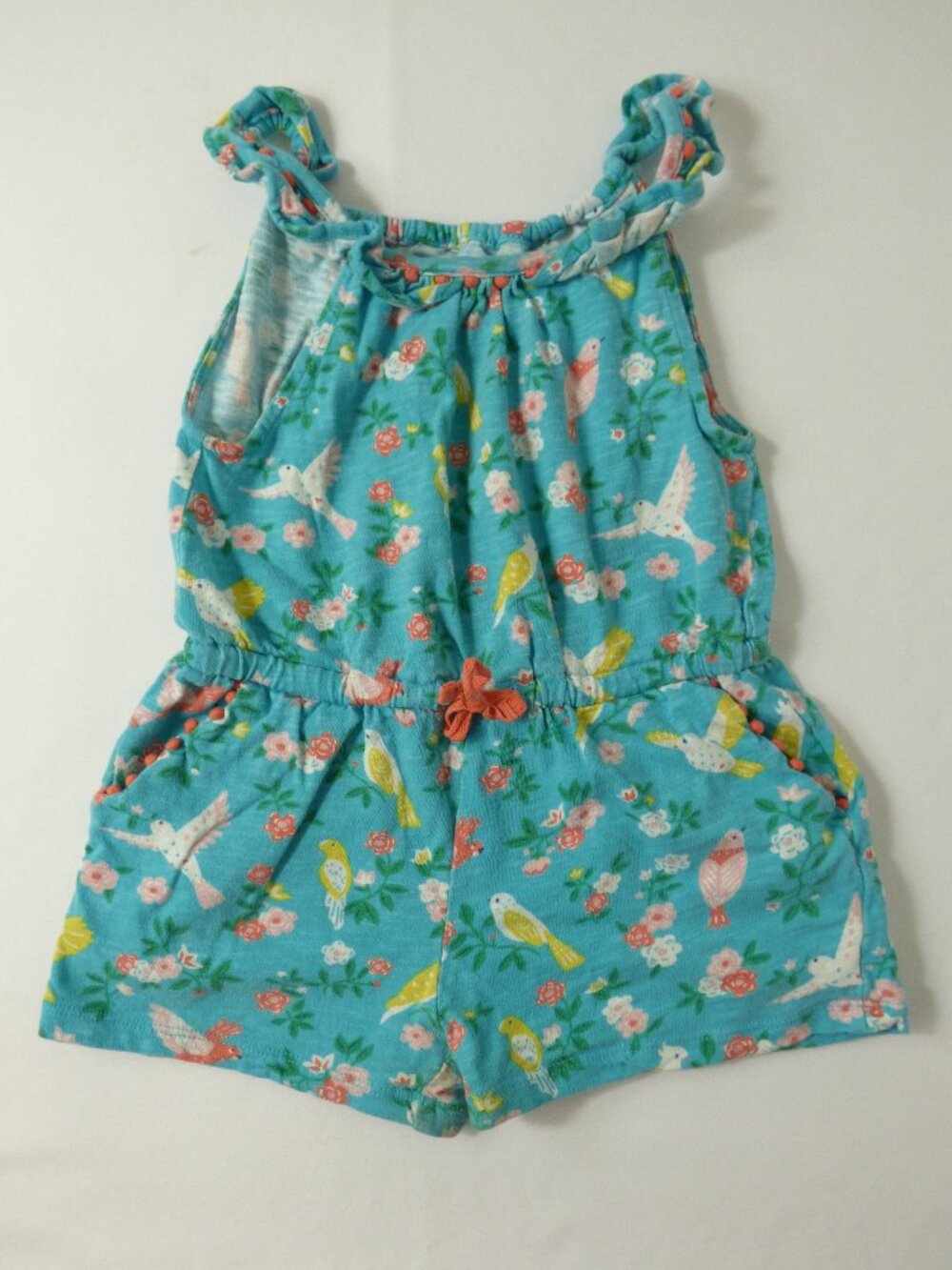 Mini Boden Bird Print Romper, Size 2-3 Years